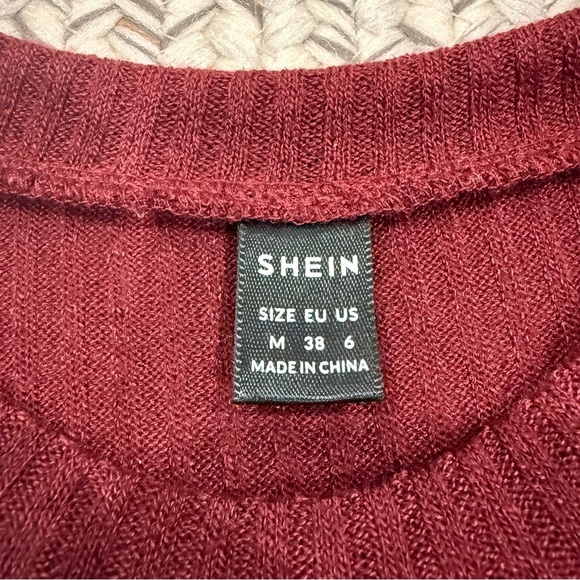 NWOT SHEIN Red Ribbed Crew Neck Tank Top - Picture 3 of 7